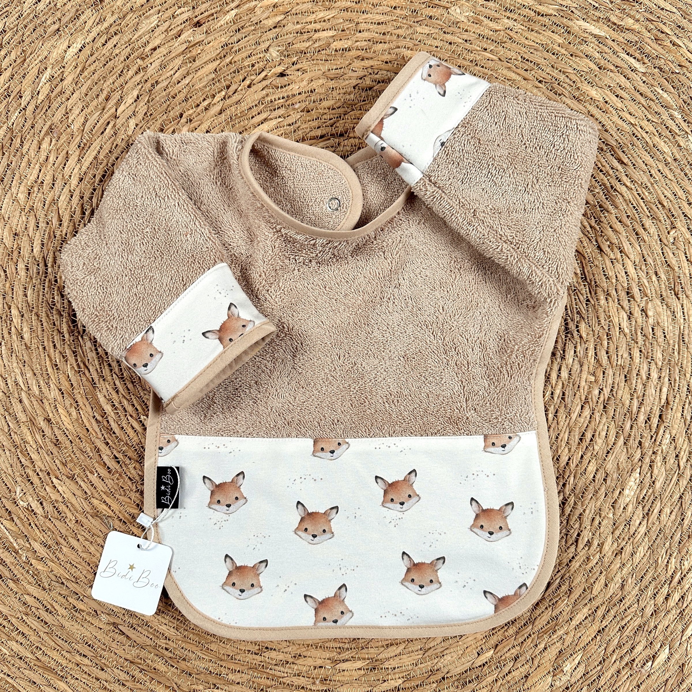 Bavoir manches Foxy/beige