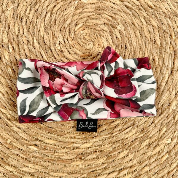 Bandeau noeud ajustable Pivoine