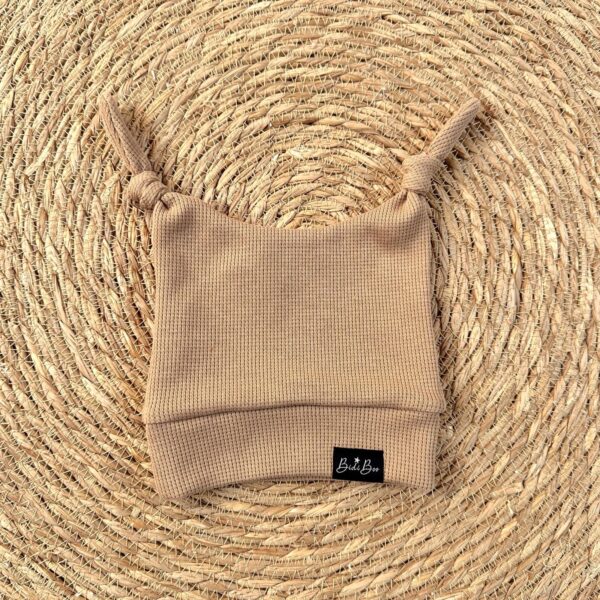 Bonnet lutin gauffré camel