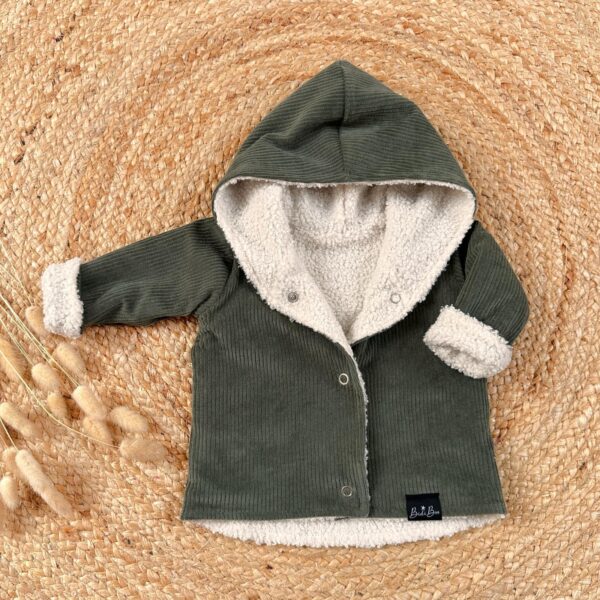 Manteau réversible rib kaki