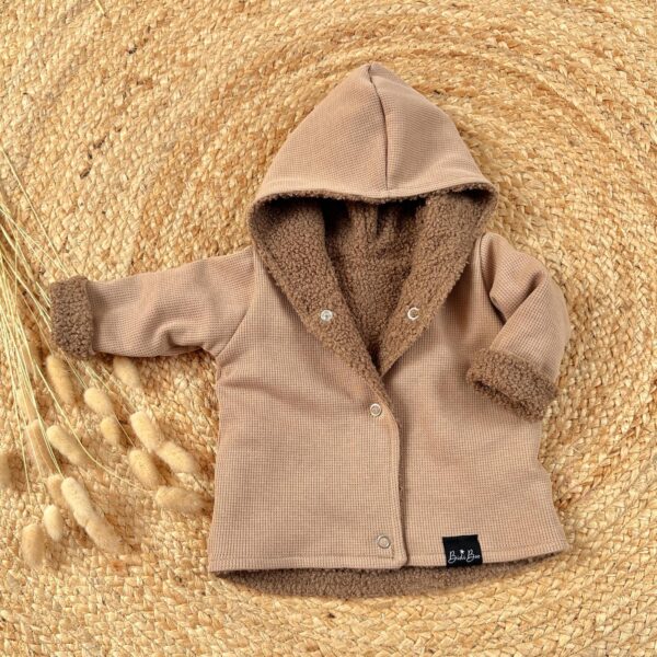 Manteau réversible gauffré camel