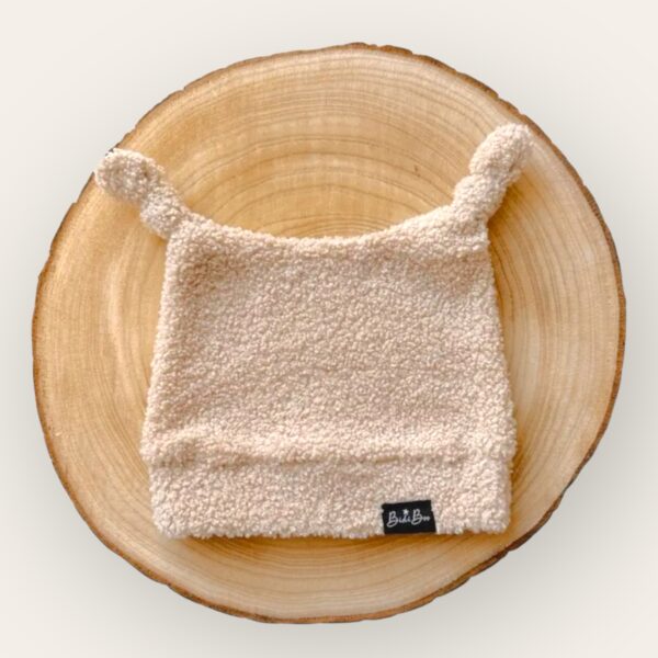 Bonnet lutin bouclette beige