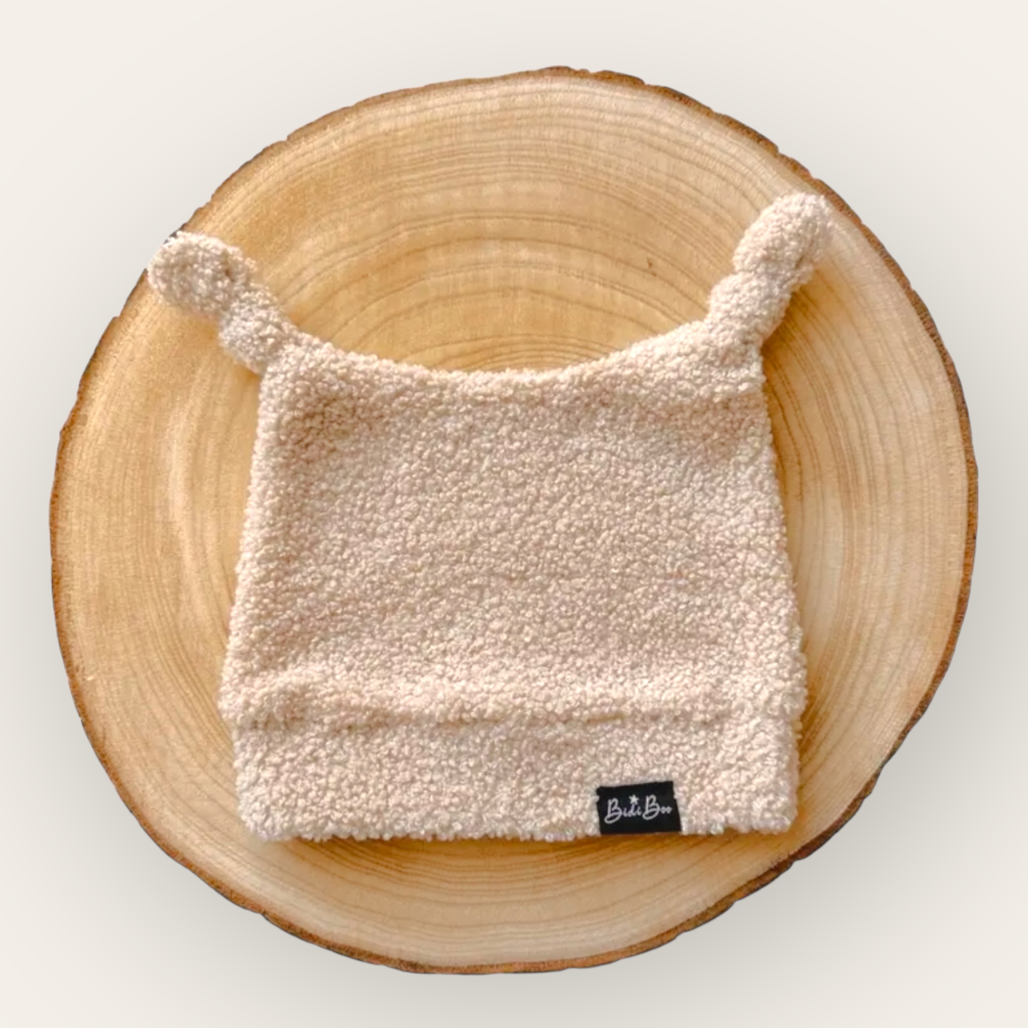 Bonnet lutin bouclette beige