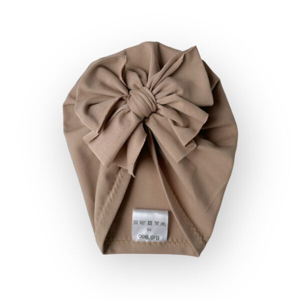 Turban noeud beige foncé