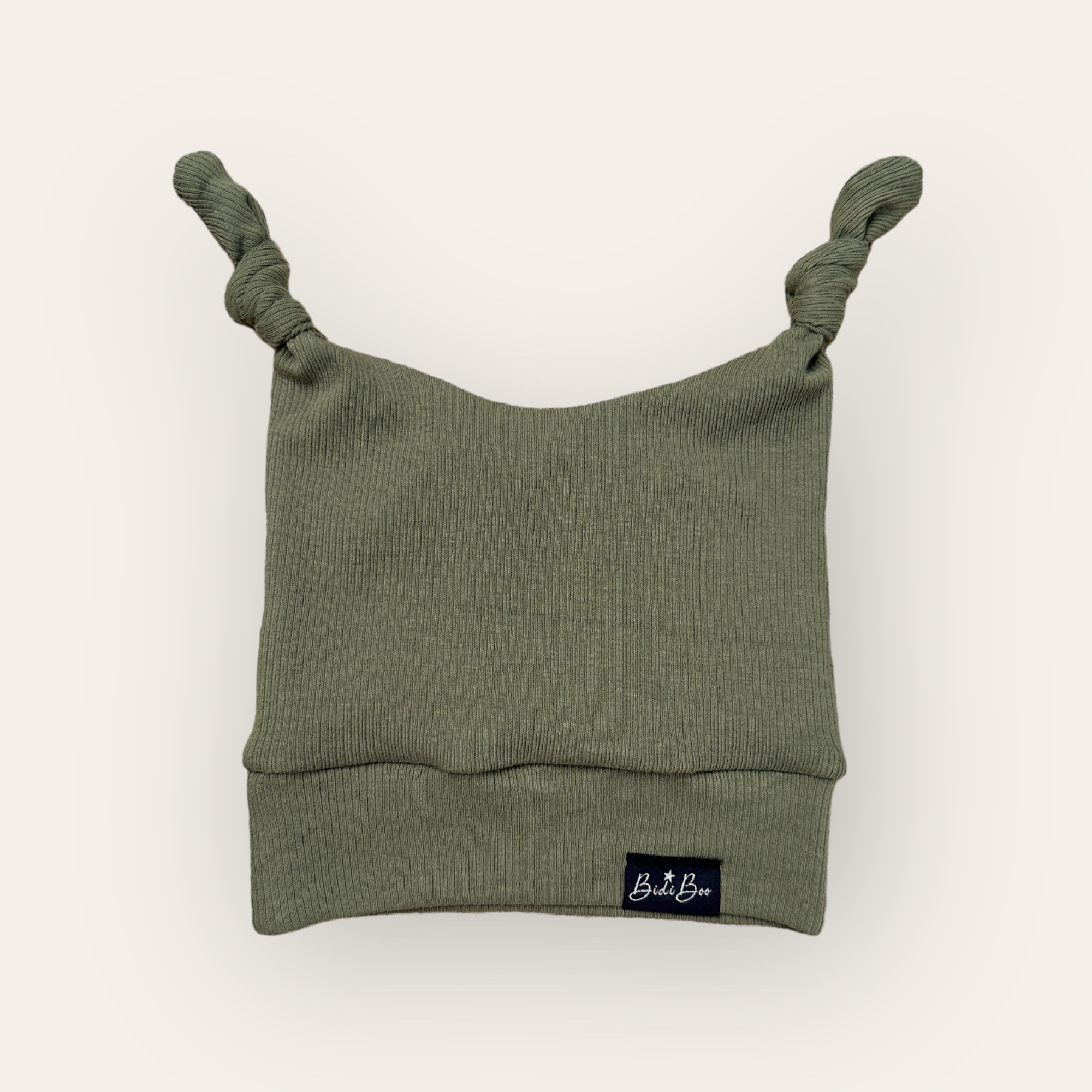 Bonnet lutin kaki rib