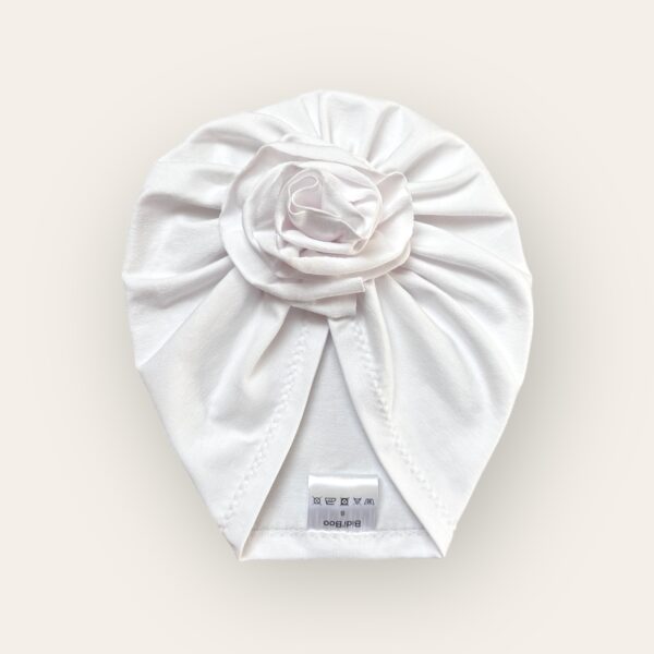 Turban fleur blanc