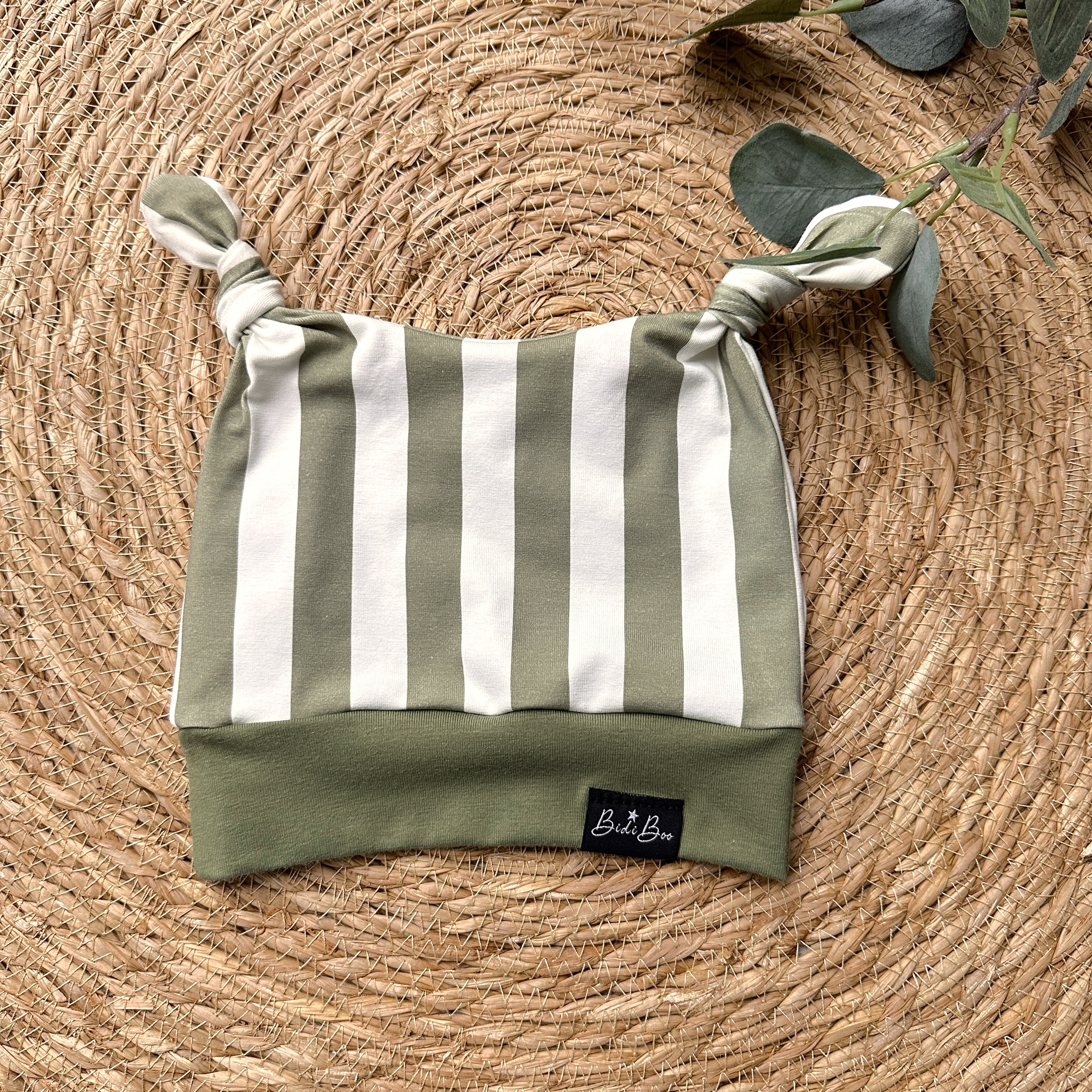 Bonnet lutin Stripes/olive