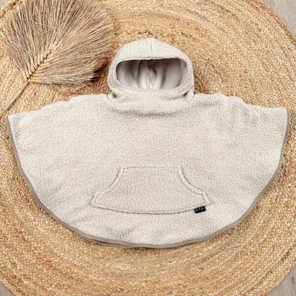 Poncho bouclette beige/fleece
