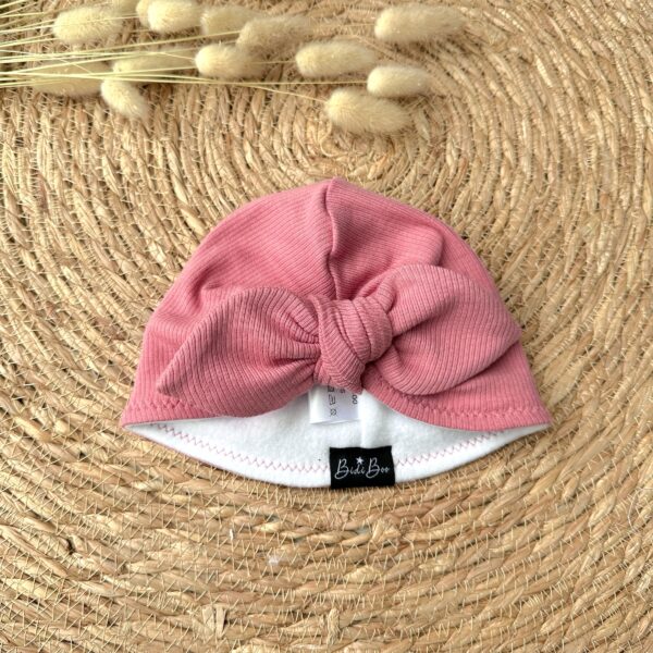 Turban hiver Rose rib