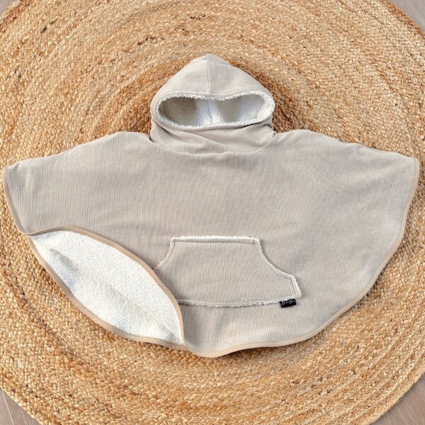 Poncho rib beige
