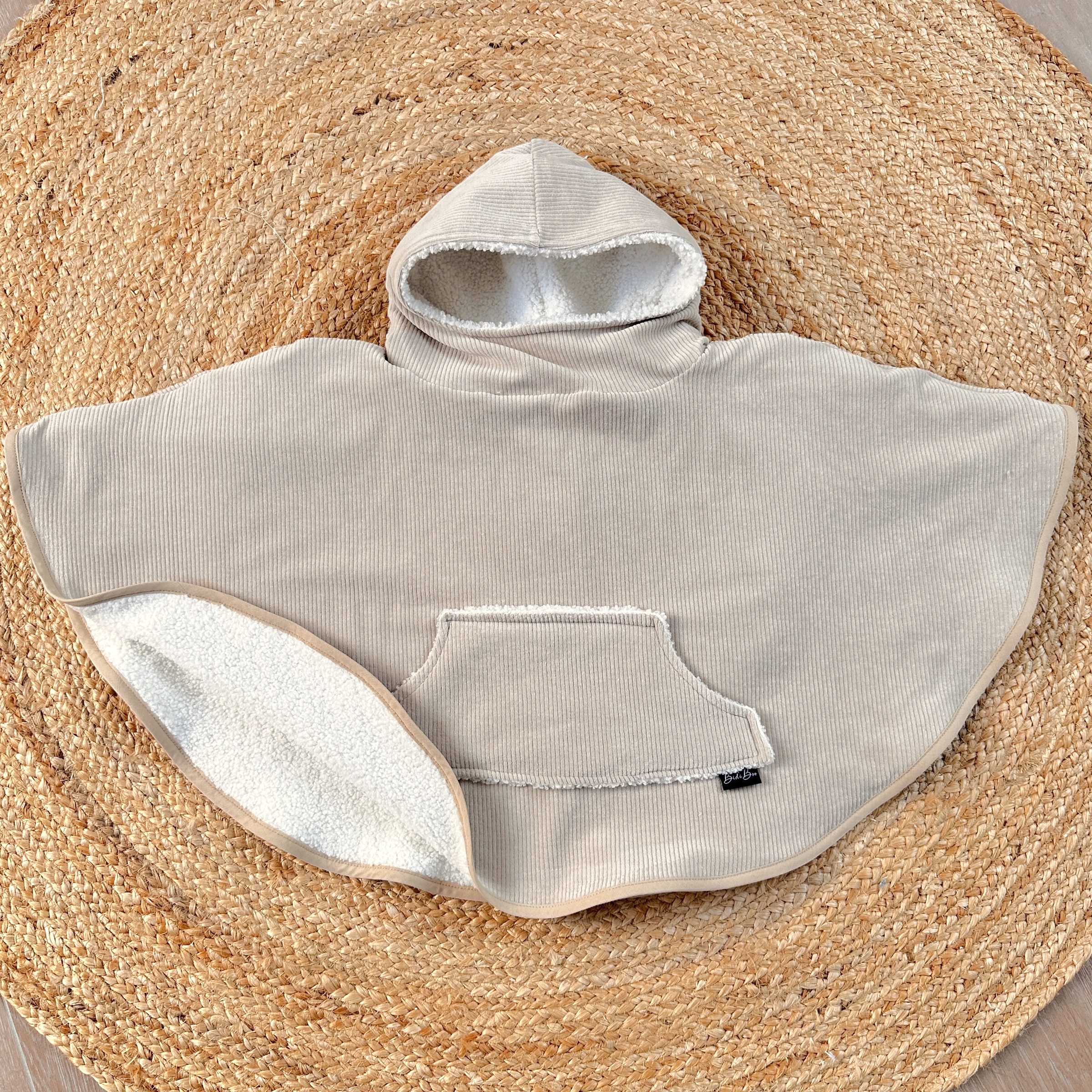 Poncho rib beige