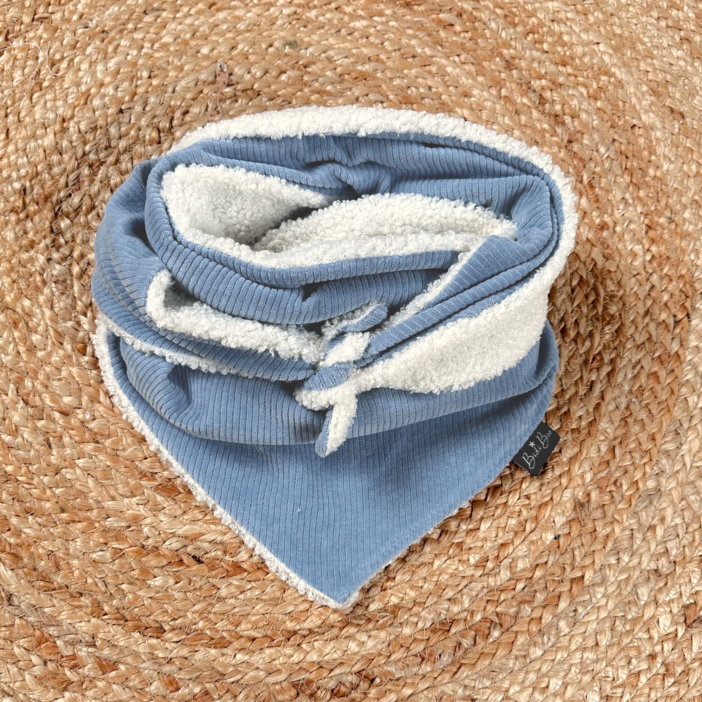 Foulard à nouer enfant rib bleu