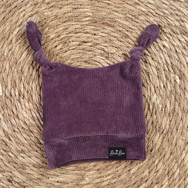 Bonnet lutin rib aubergine