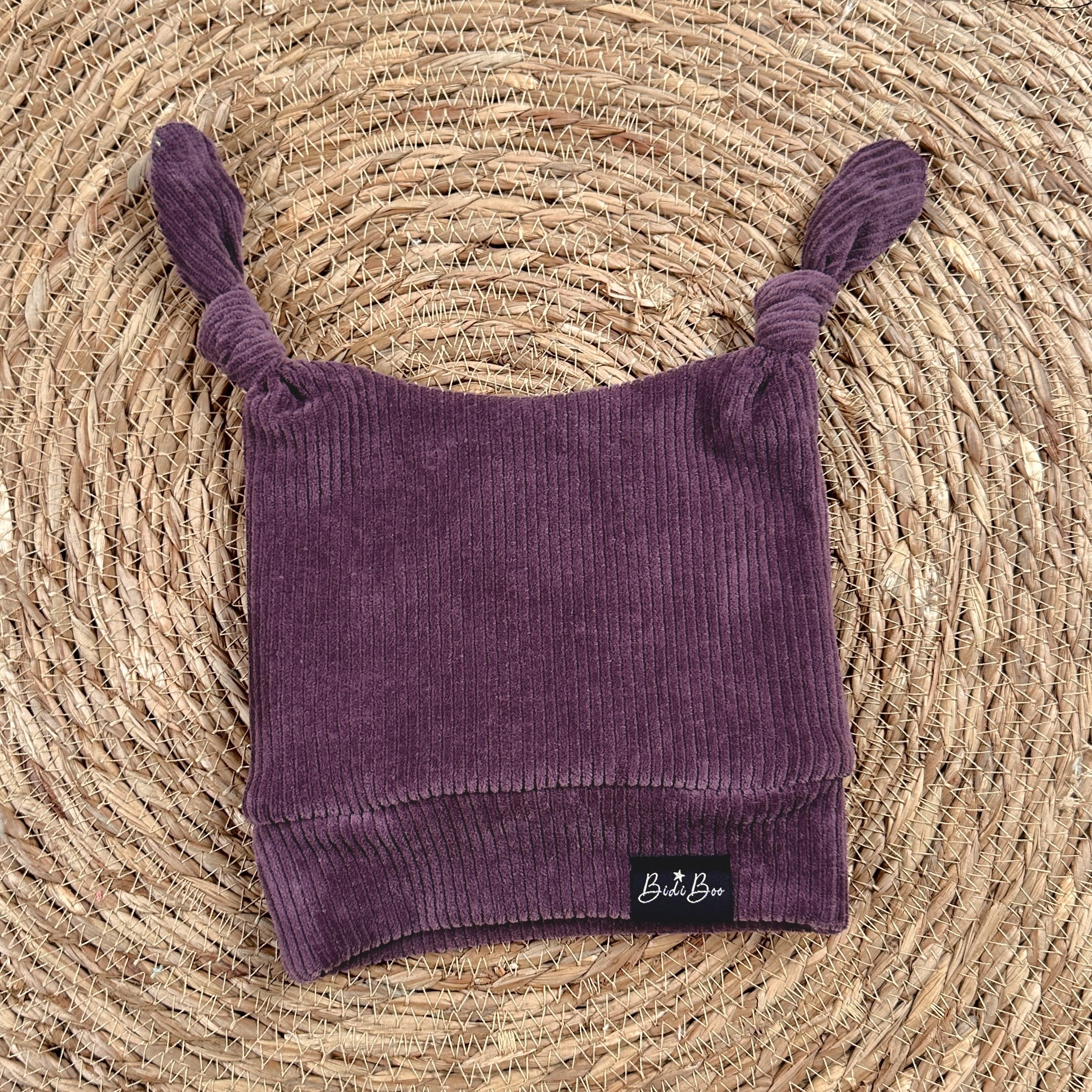 Bonnet lutin rib aubergine