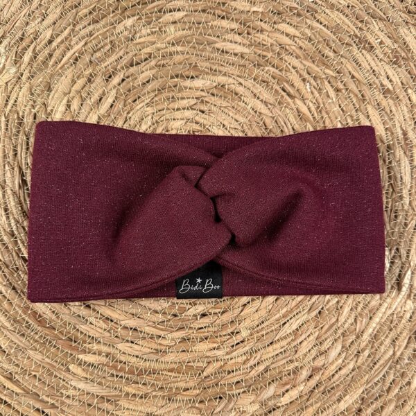 Bandeau croisé adulte bordeaux brillant