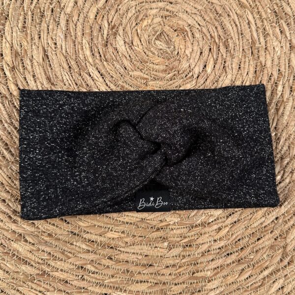 Bandeau croisé enfant noir brillant