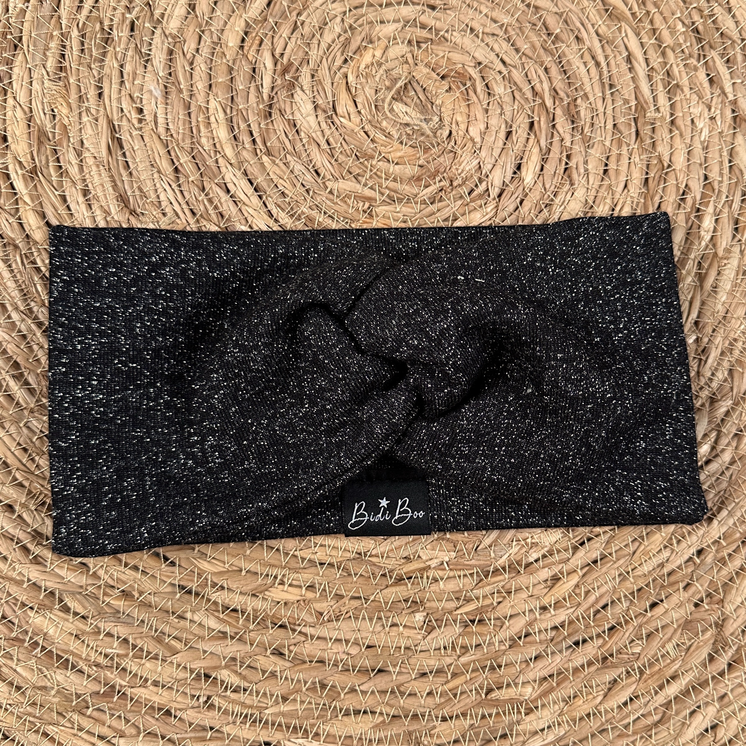 Bandeau croisé enfant noir brillant