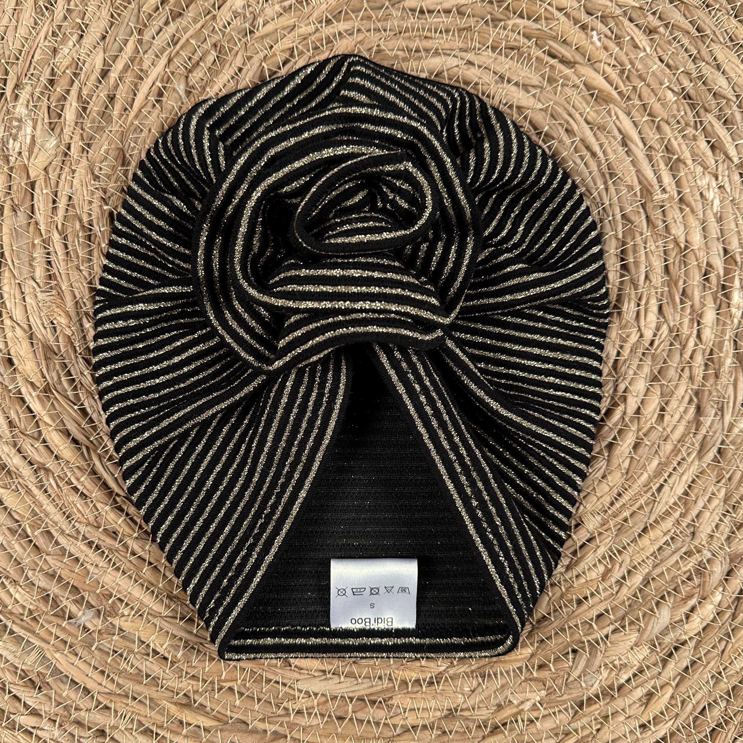 Turban fleur stripes brillant