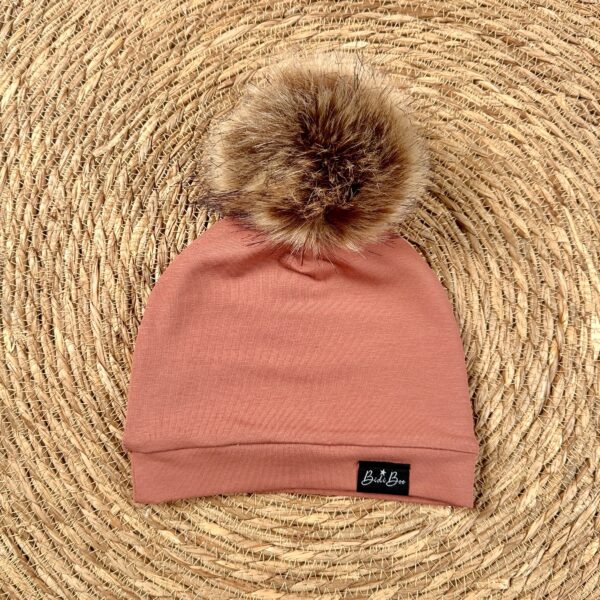 Bonnet pompon prune