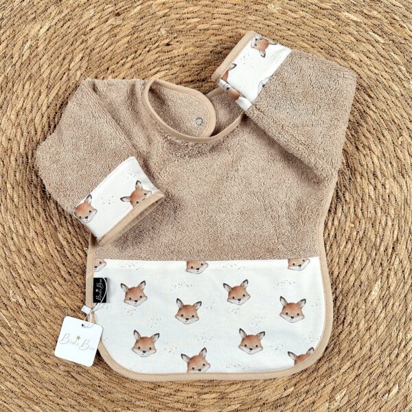Bavoir manches Foxy/beige