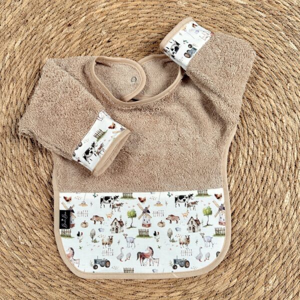 Bavoir manches Mathurin/beige