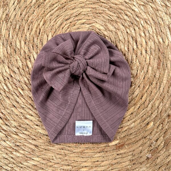 Turban noeud vieux mauve