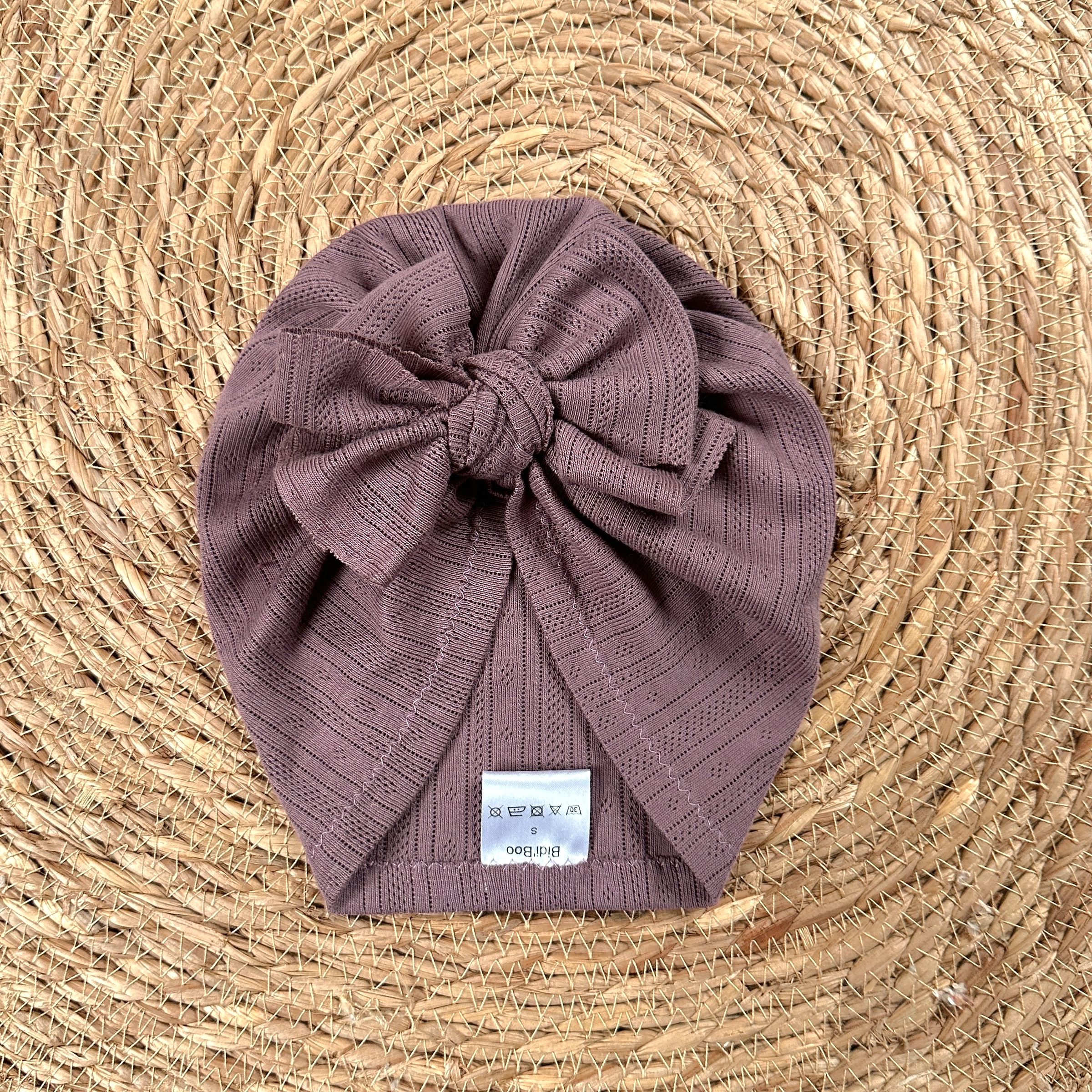 Turban noeud vieux mauve