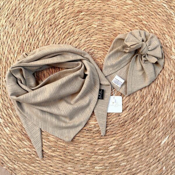 Turban noeud beige vintage
