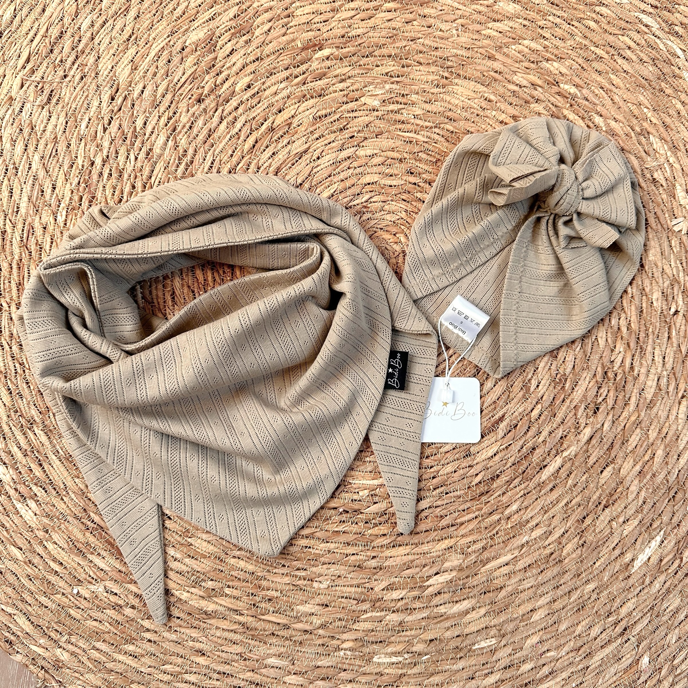 Turban noeud beige vintage