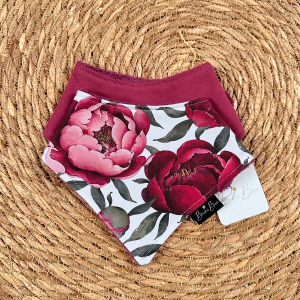 Duo bavoir bandana Pivoine