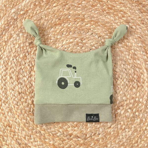 Bonnet lutin Basile/gaufré olive
