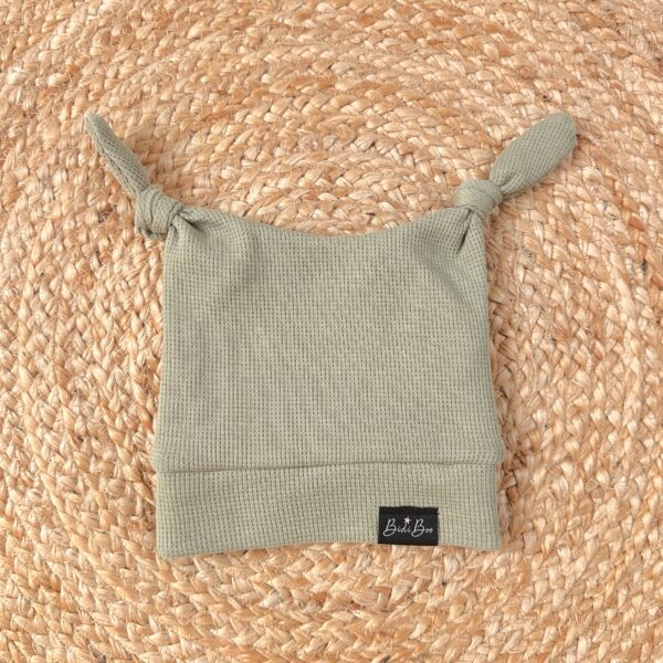 Bonnet lutin gaufré olive