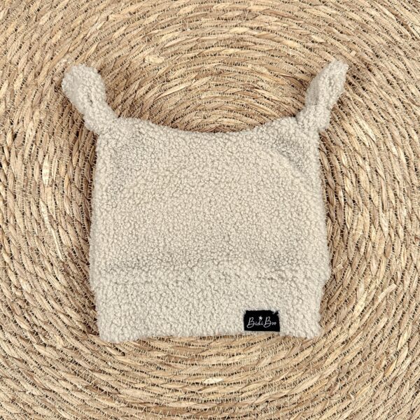 Bonnet lutin bouclette beige
