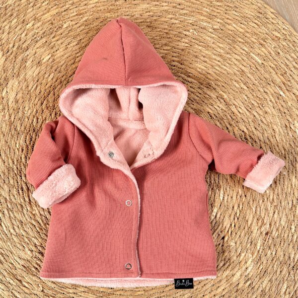 Manteau réversible gaufré carmine