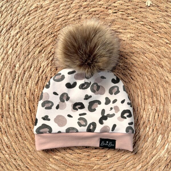 Bonnet pompon Romane/rose