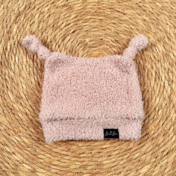 Bonnet lutin bouclette rose
