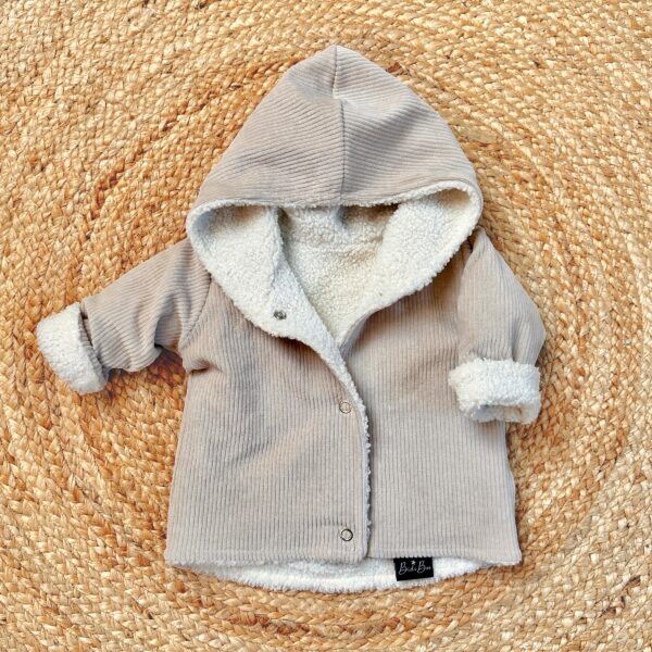 Manteau réversible rib beige