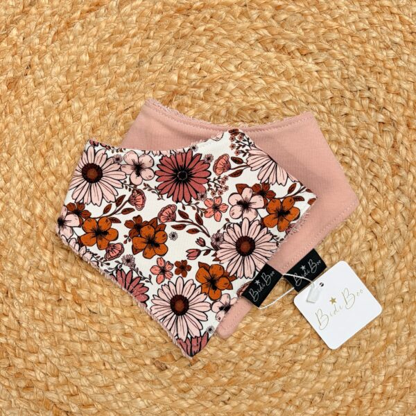 Duo bavoir bandana Juliana/rose