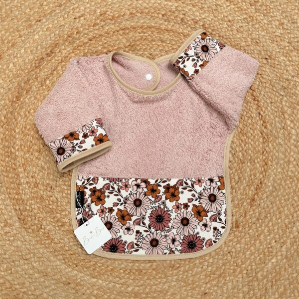 Bavoir manches Juliana/rose