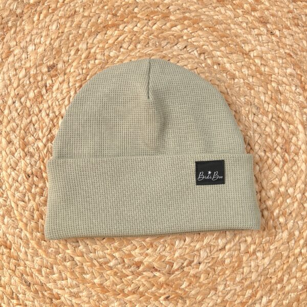 Bonnet mi-saison gaufré Olive