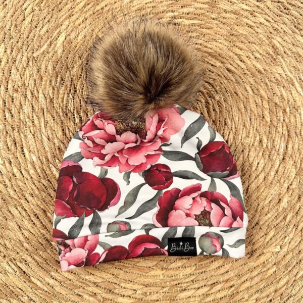 Bonnet pompon Pivoine 1-3 ans