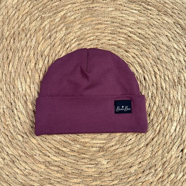 Bonnet mi-saison aubergine
