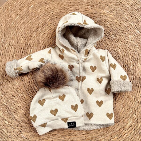 Ensemble manteau/bonnet pompon 3-6 mois