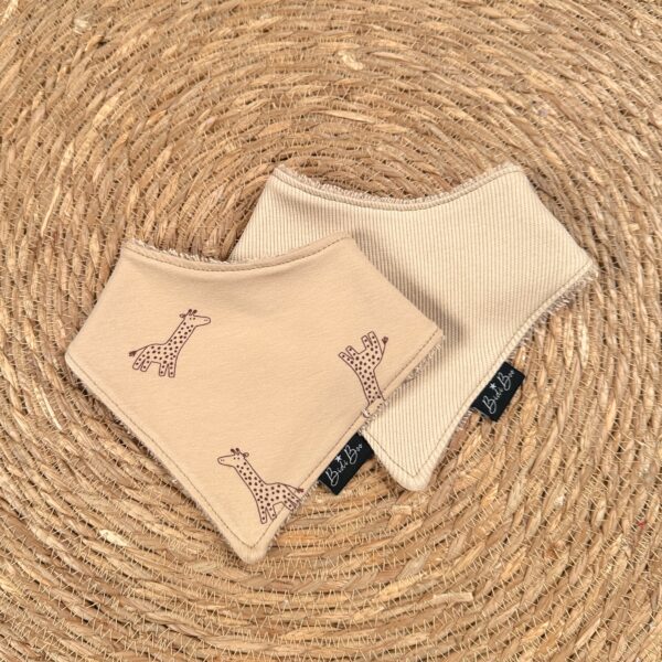 Duo bavoir bandana girafes
