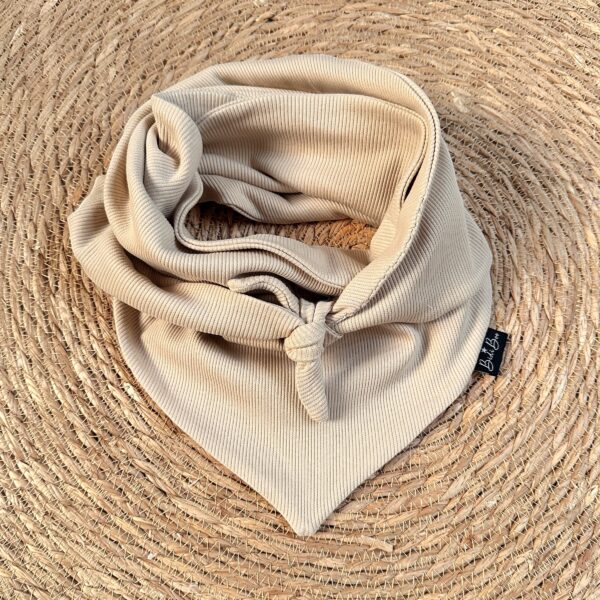 Foulard à nouer enfant beige côtelé