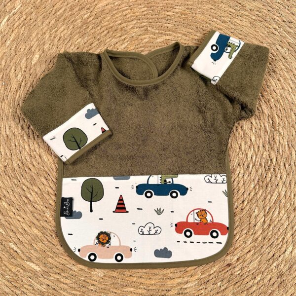 Bavoir longues manches voiture