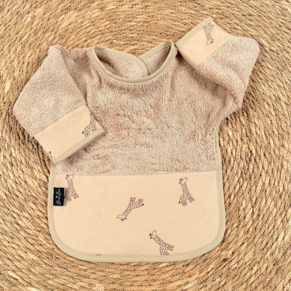 Bavoir longues manches girafes