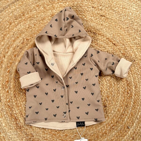 Manteau réversible mi-saison coeur