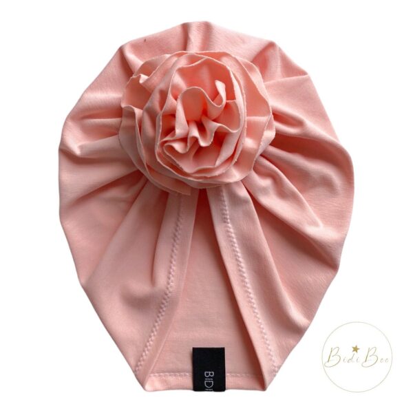 Turban fleur rose pastel 12-24 mois