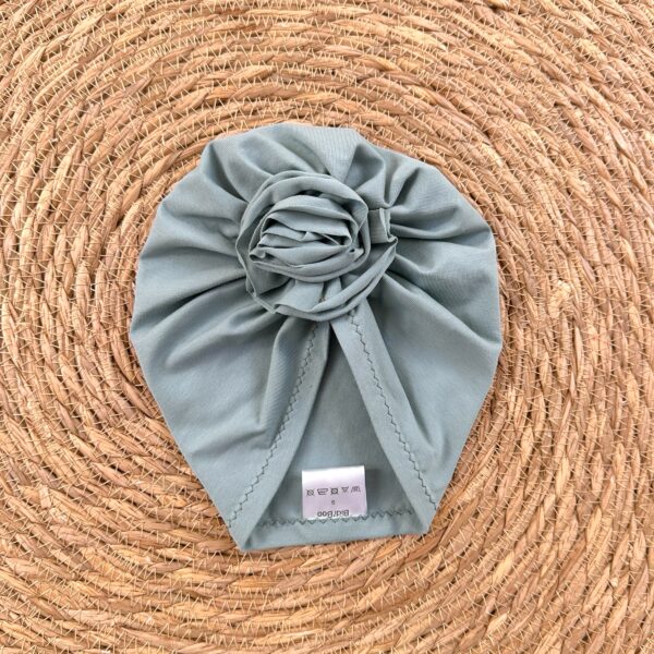 Turban fleur bleu clair 6-12 mois